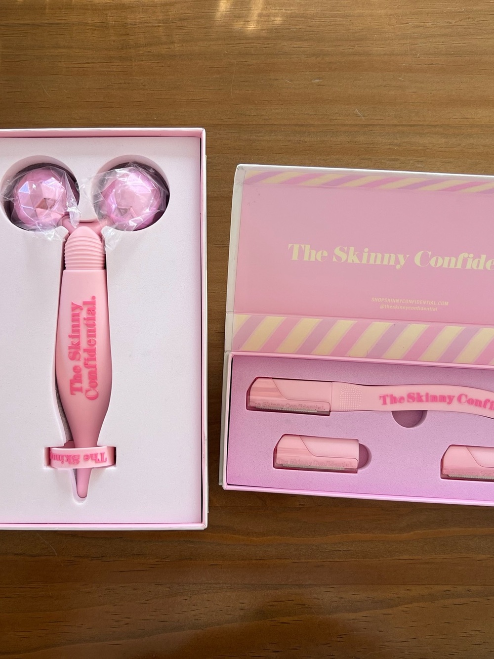 The Skinny Confidential Pink Balls Face Massager + Hot Shave Razor